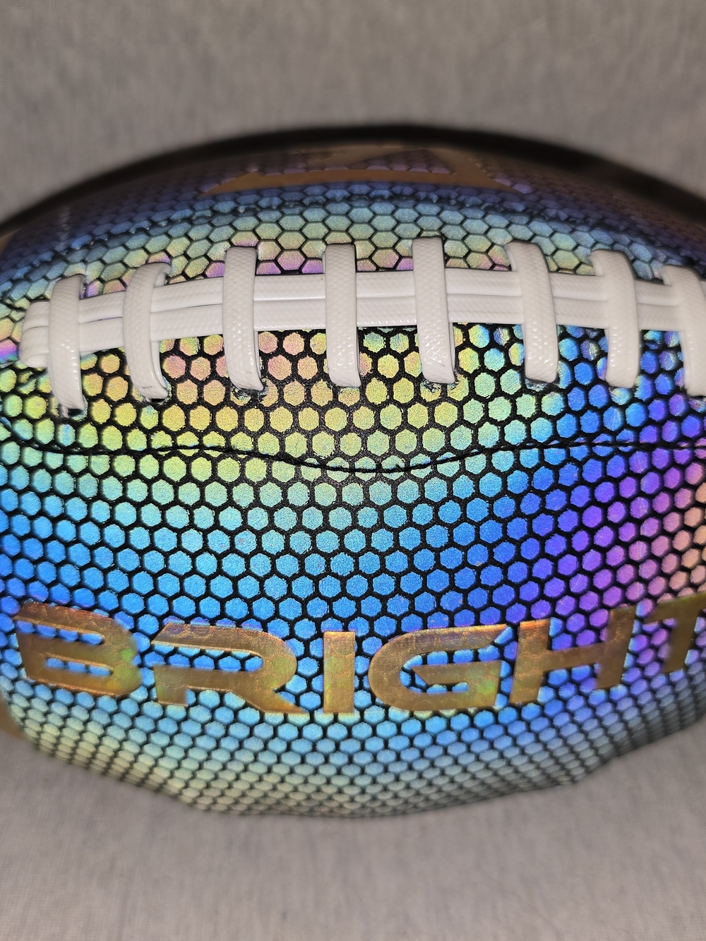 Bright Brand Holographic Iridescent Football with White Laces